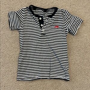 Carter's Black and White Striped Button Down Shirt